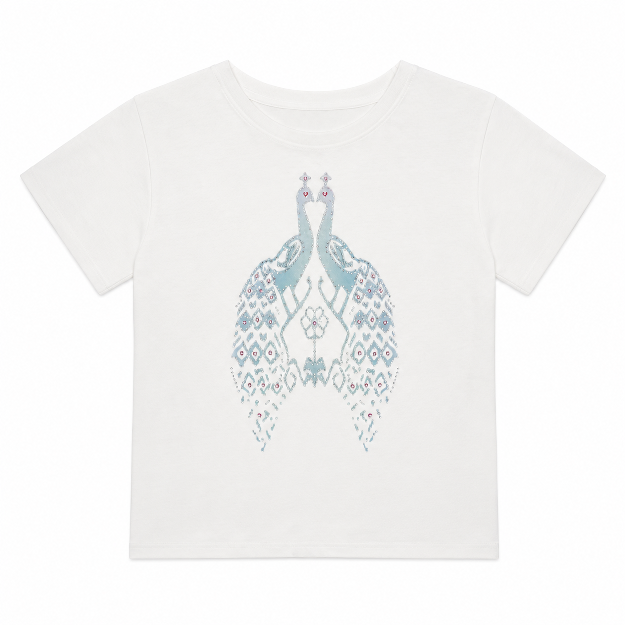Elle | Peacocks Kissing Rhinestone Tee