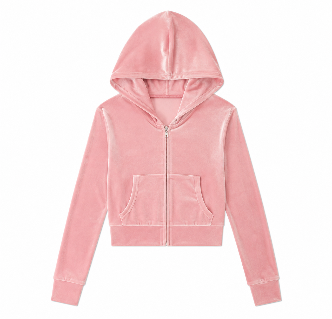 Elle | Pink Velour Hoodie & Low-Rise Pants Set