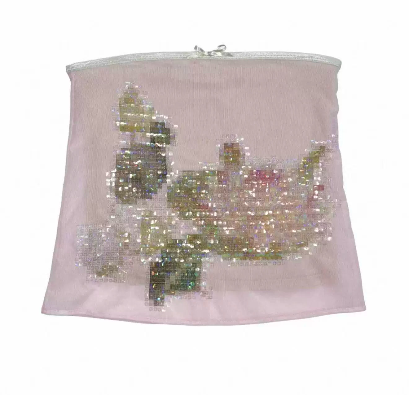 Elle | Pixel Lotus Sequin Mesh Midi Skirt