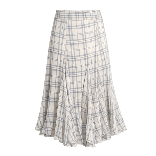 Sleep at 11 | Plaid Mesh Mermaid Maxi Skirt