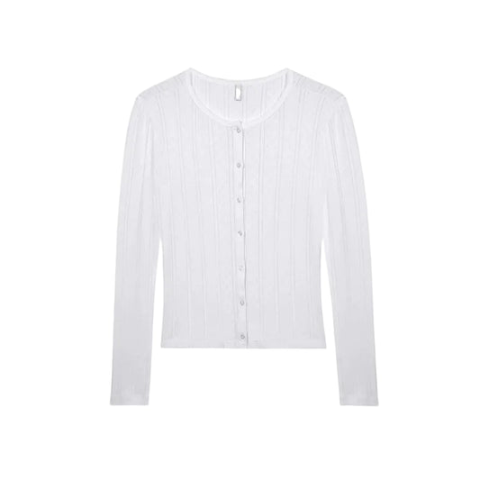 Pointelle Cotton Cardigan