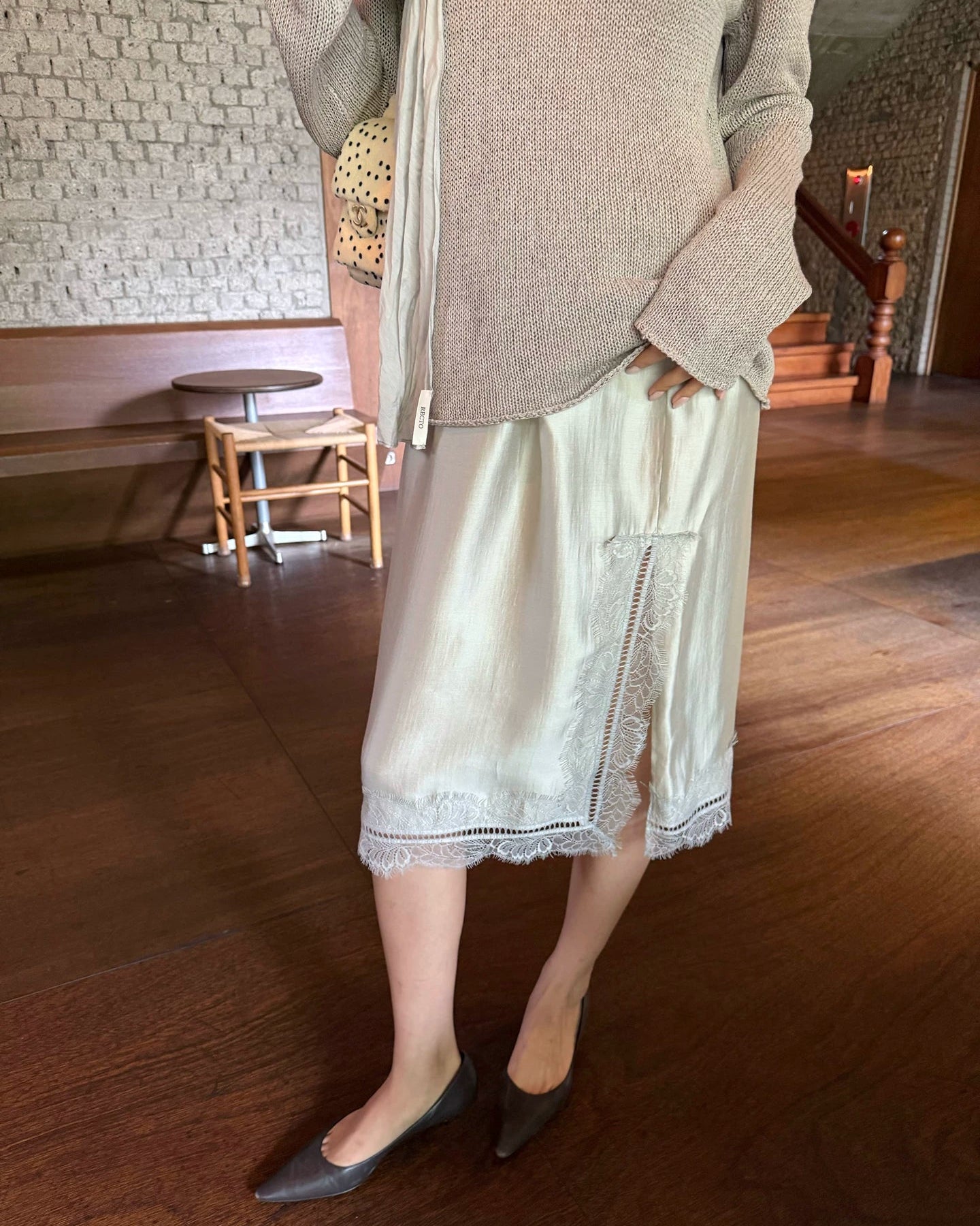 Ran | Cloud Veil Lace-Trim Lyocell Silk Midi Skirt