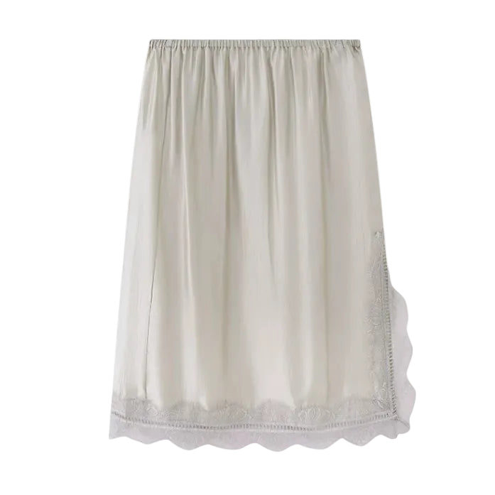 Ran | Cloud Veil Lace-Trim Lyocell Silk Midi Skirt