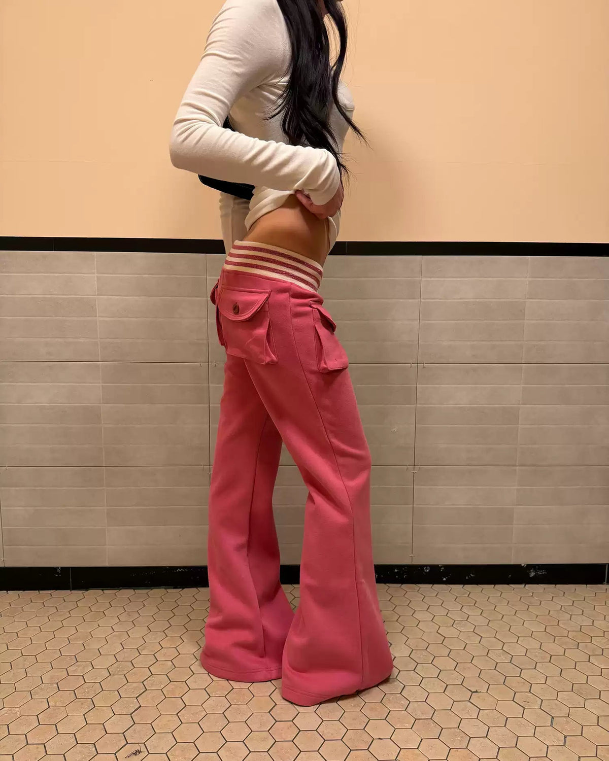 Retro Low-Rise Flare Pocket Sweatpants