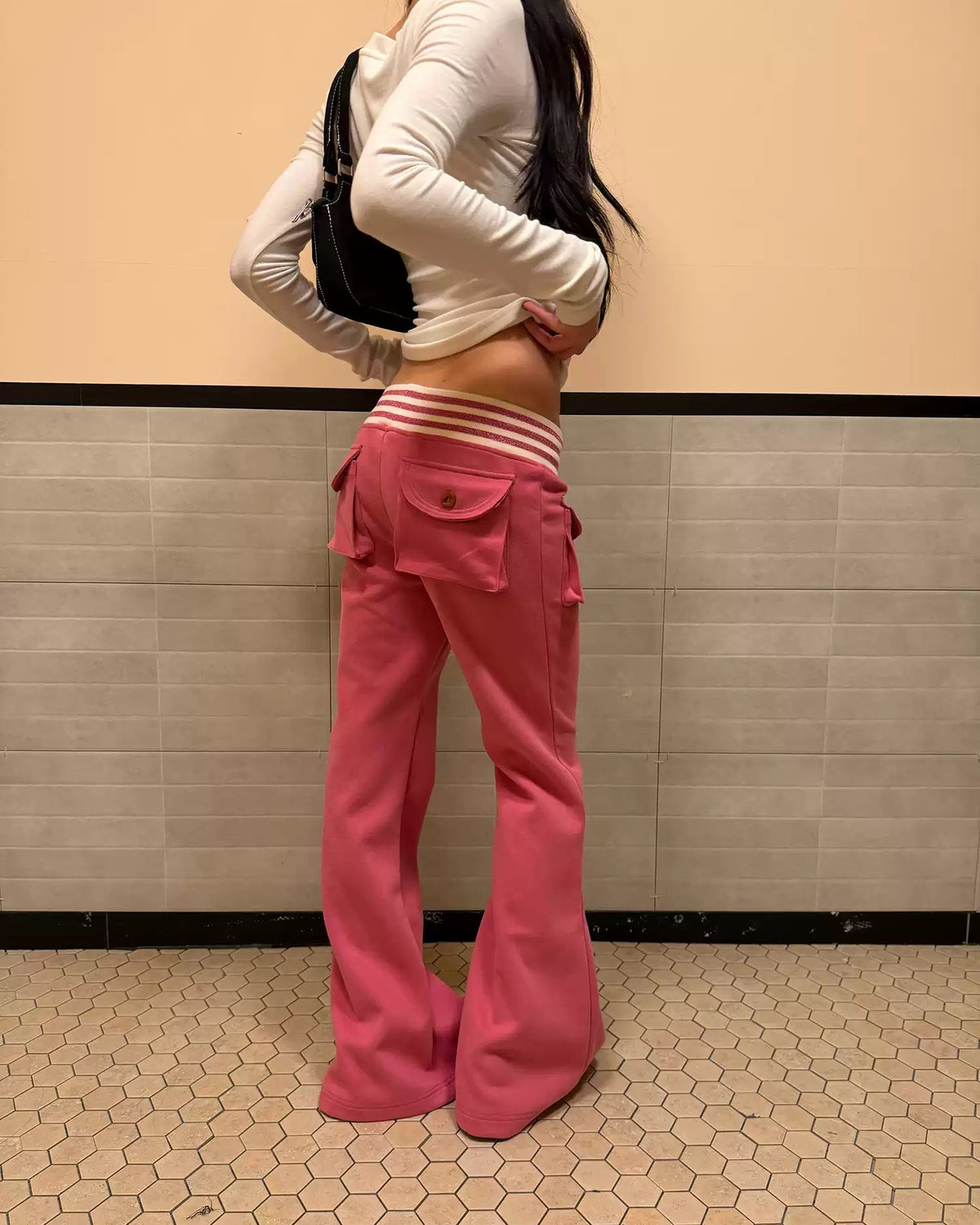 Retro Low-Rise Flare Pocket Sweatpants