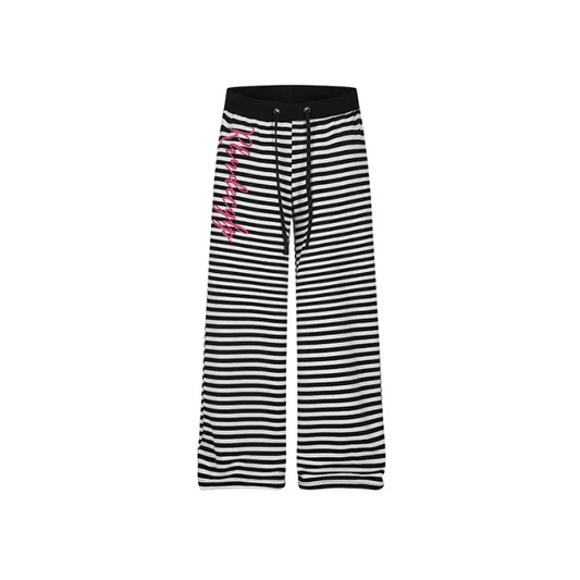 Retro Sequin Stripe Low-Rise Wide-Leg Sweatpants