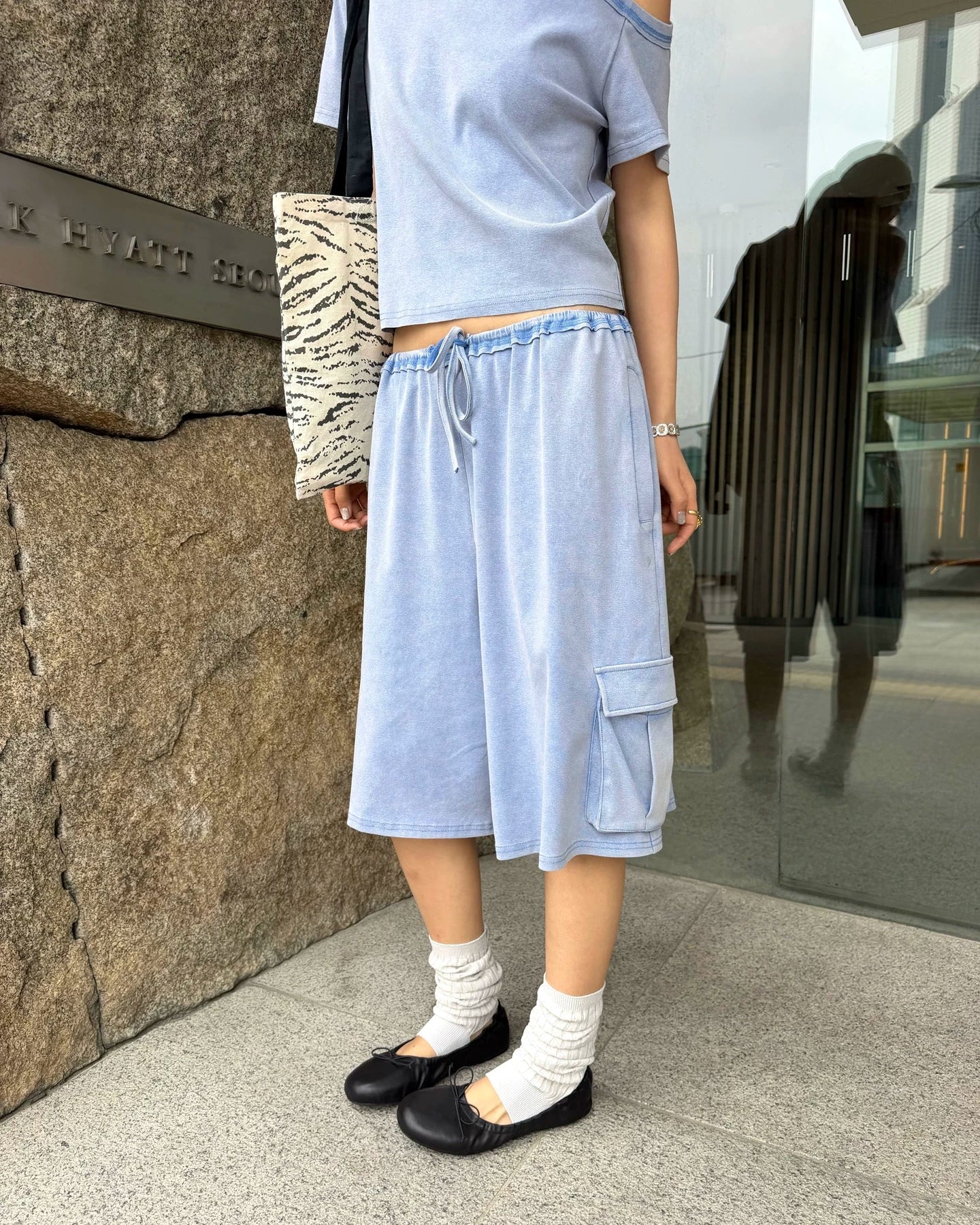 Elle | Riley Cargo Bermuda Capri Shorts