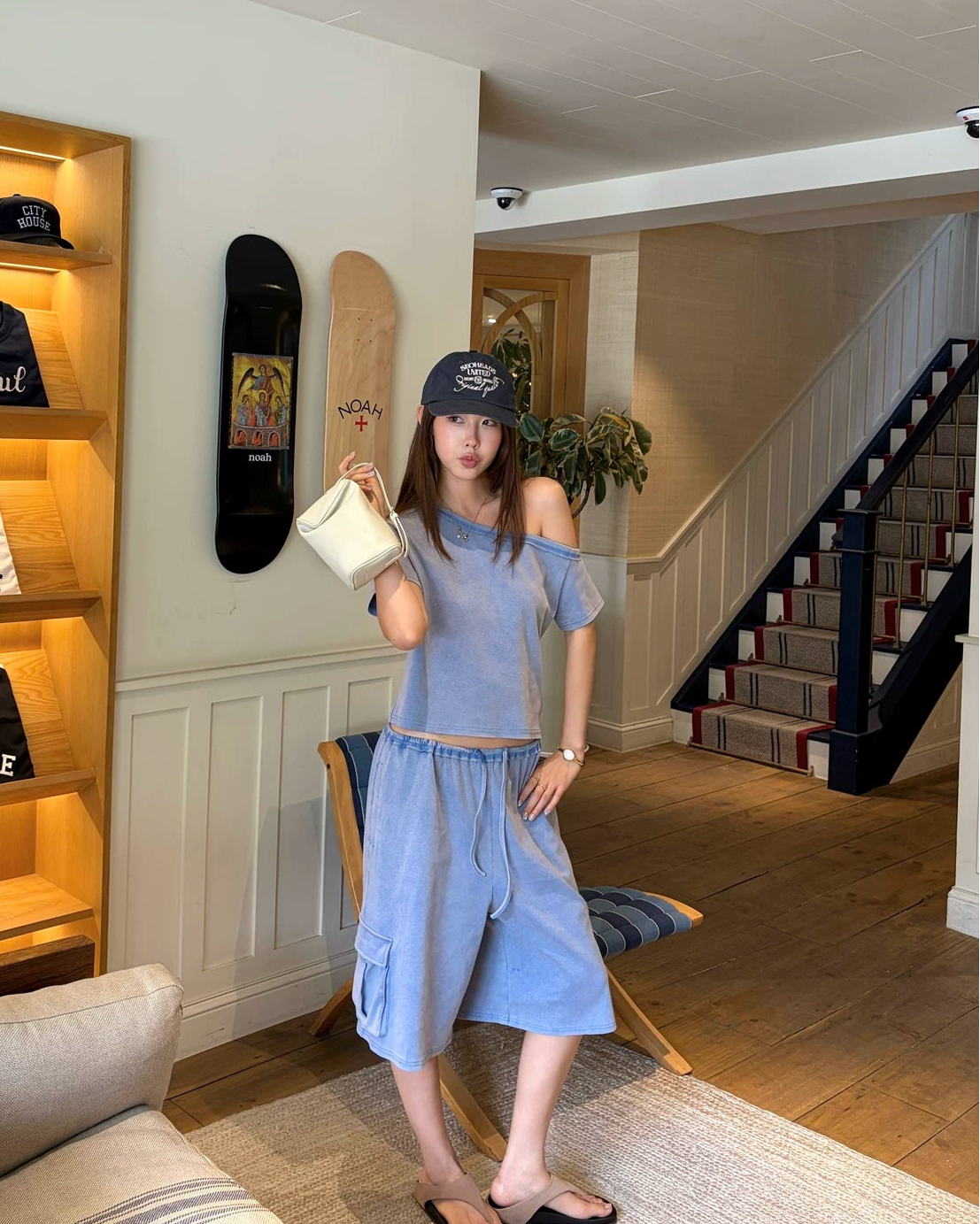 Elle | Riley Cargo Bermuda Capri Shorts