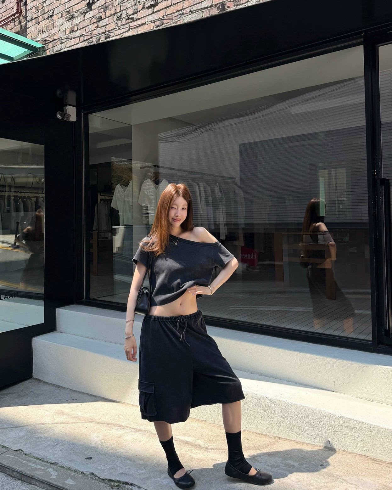 Elle | Riley Cargo Bermuda Capri Shorts
