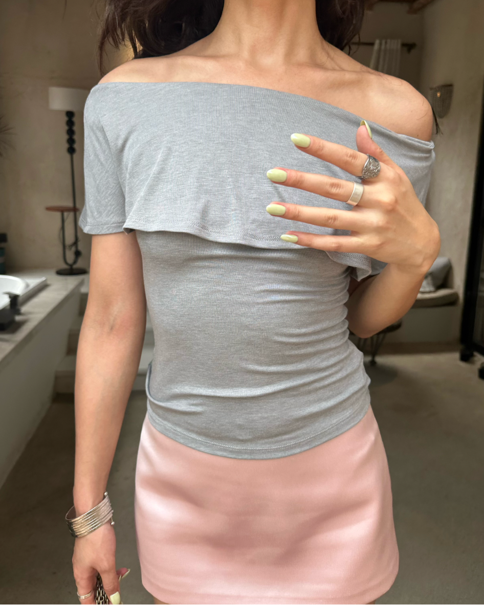 Ripple Off-Shoulder Modal Top