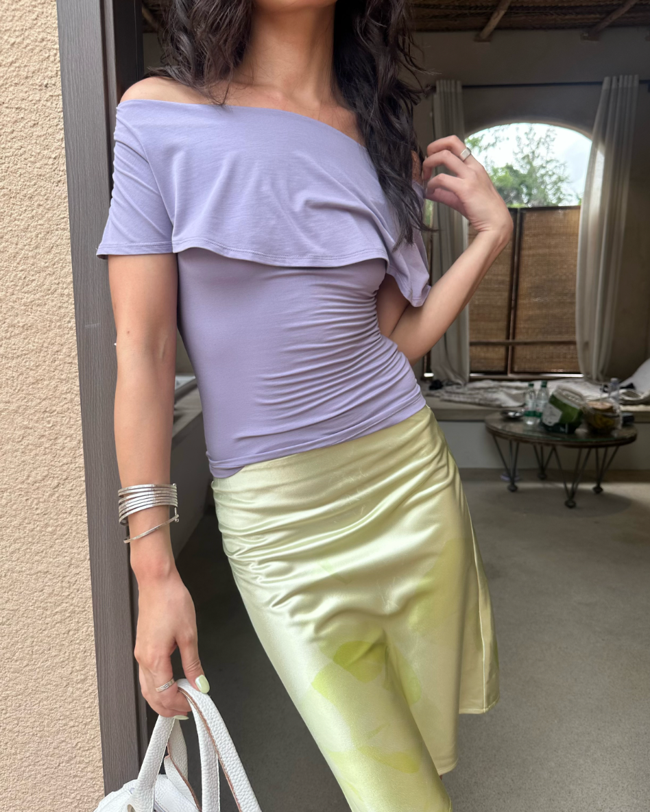 Ripple Off-Shoulder Modal Top