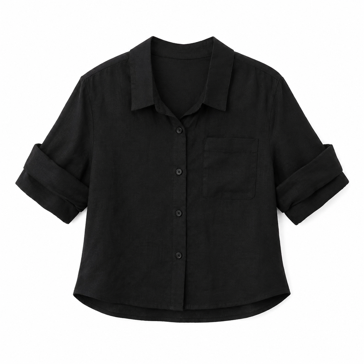 Elle | Rolled Sleeve Linen Shirt