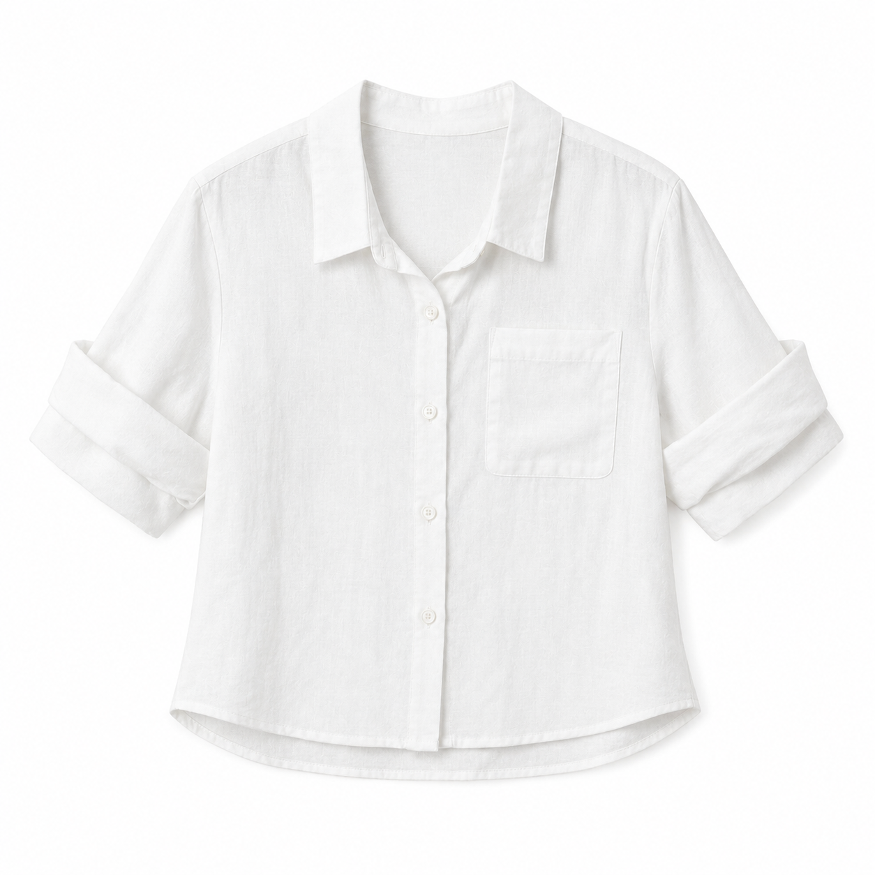Elle | Rolled Sleeve Linen Shirt
