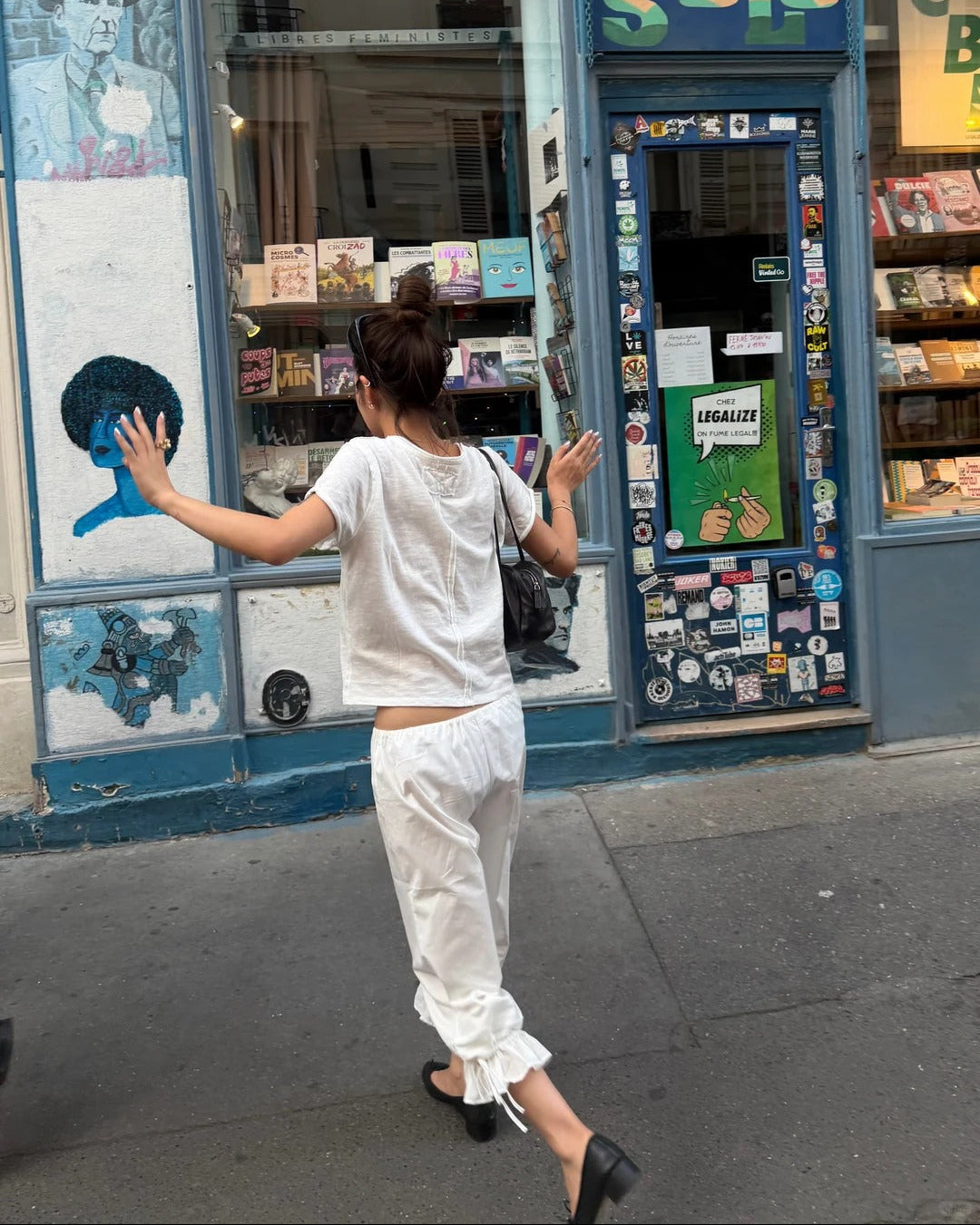 Elle | Ruffle Hem Cotton Capri Pants