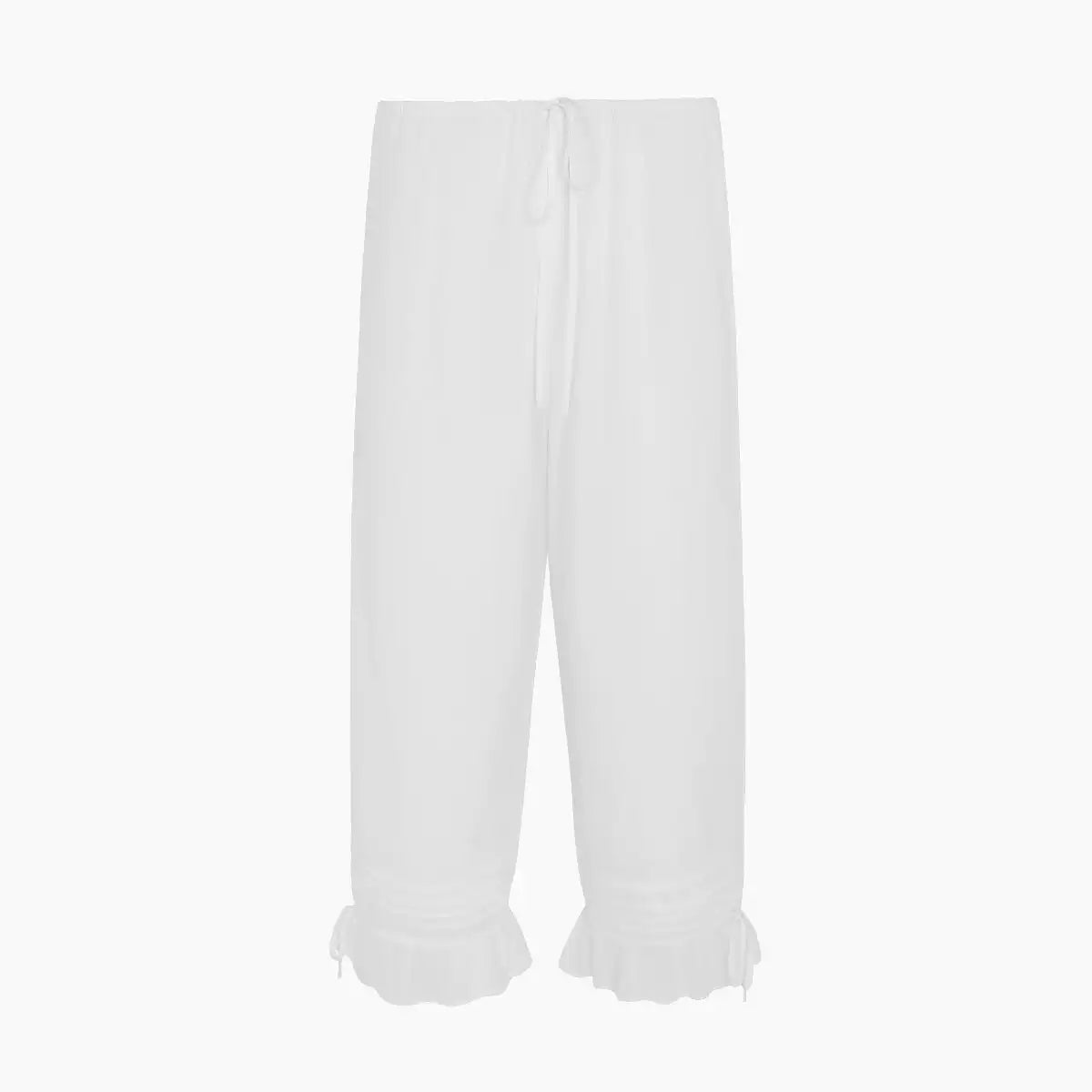 Elle | Ruffle Hem Cotton Capri Pants