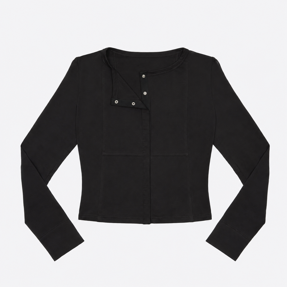 Sculpted Seam Button-Up Top