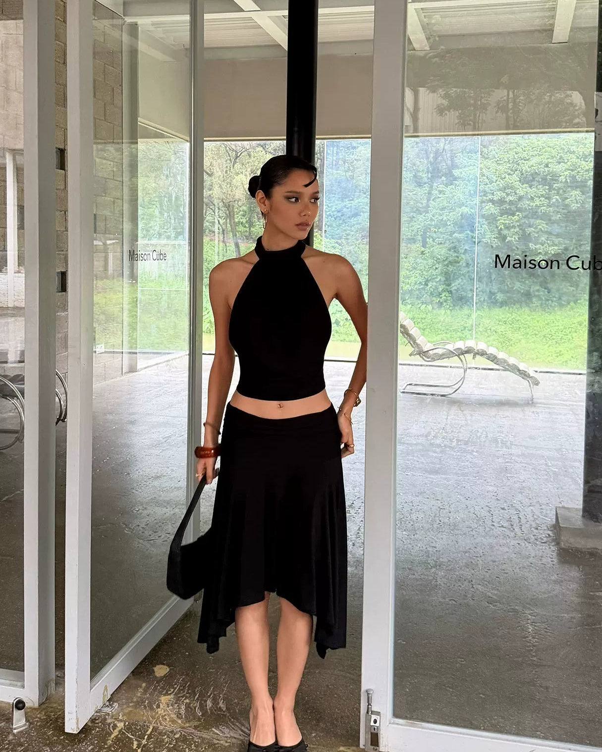 Elle | Selena Asymmetrical Midi Skirt