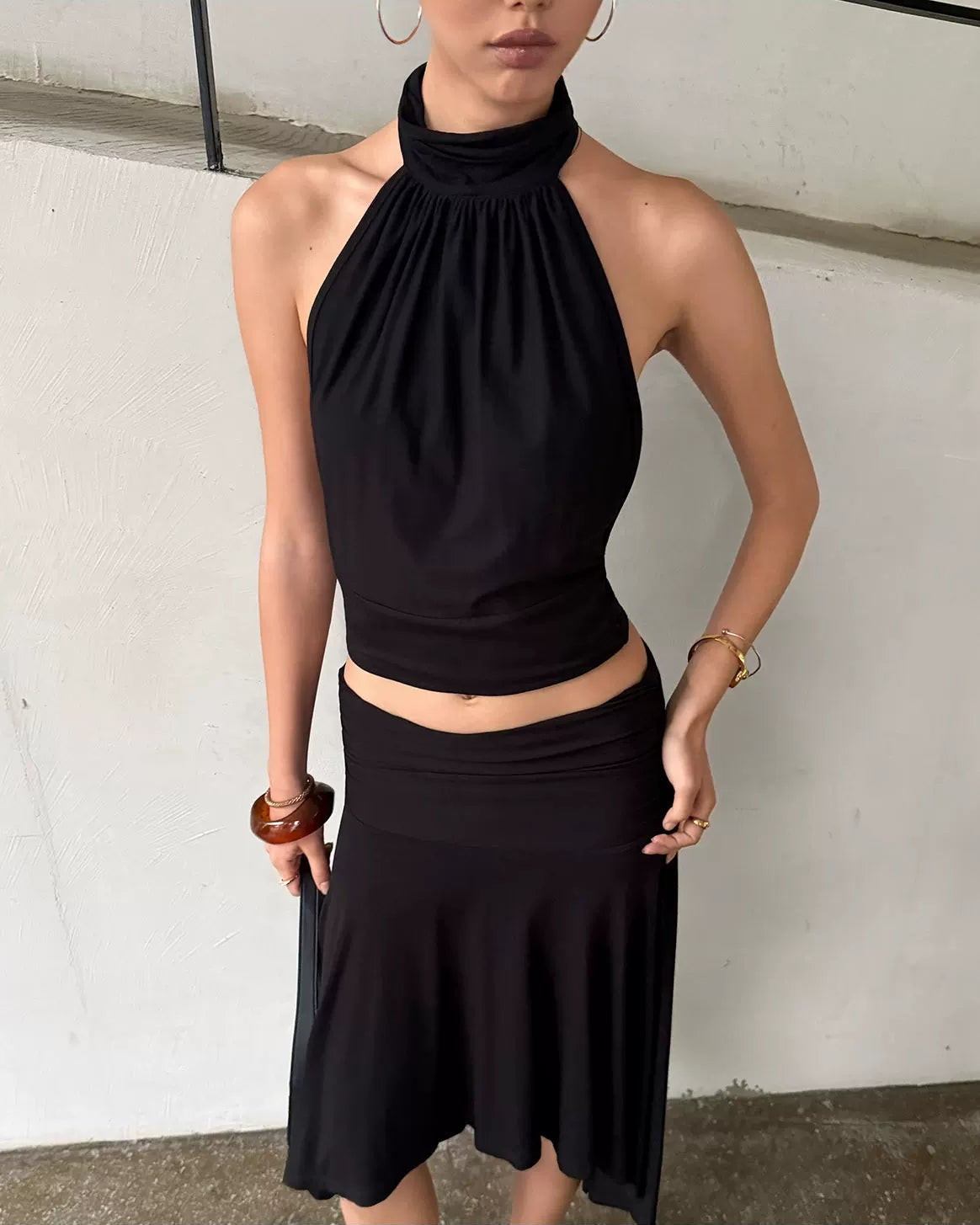 Elle | Selena Asymmetrical Midi Skirt