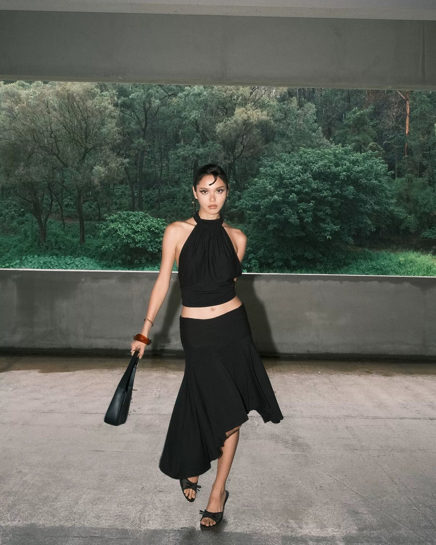 Elle | Selena Asymmetrical Midi Skirt