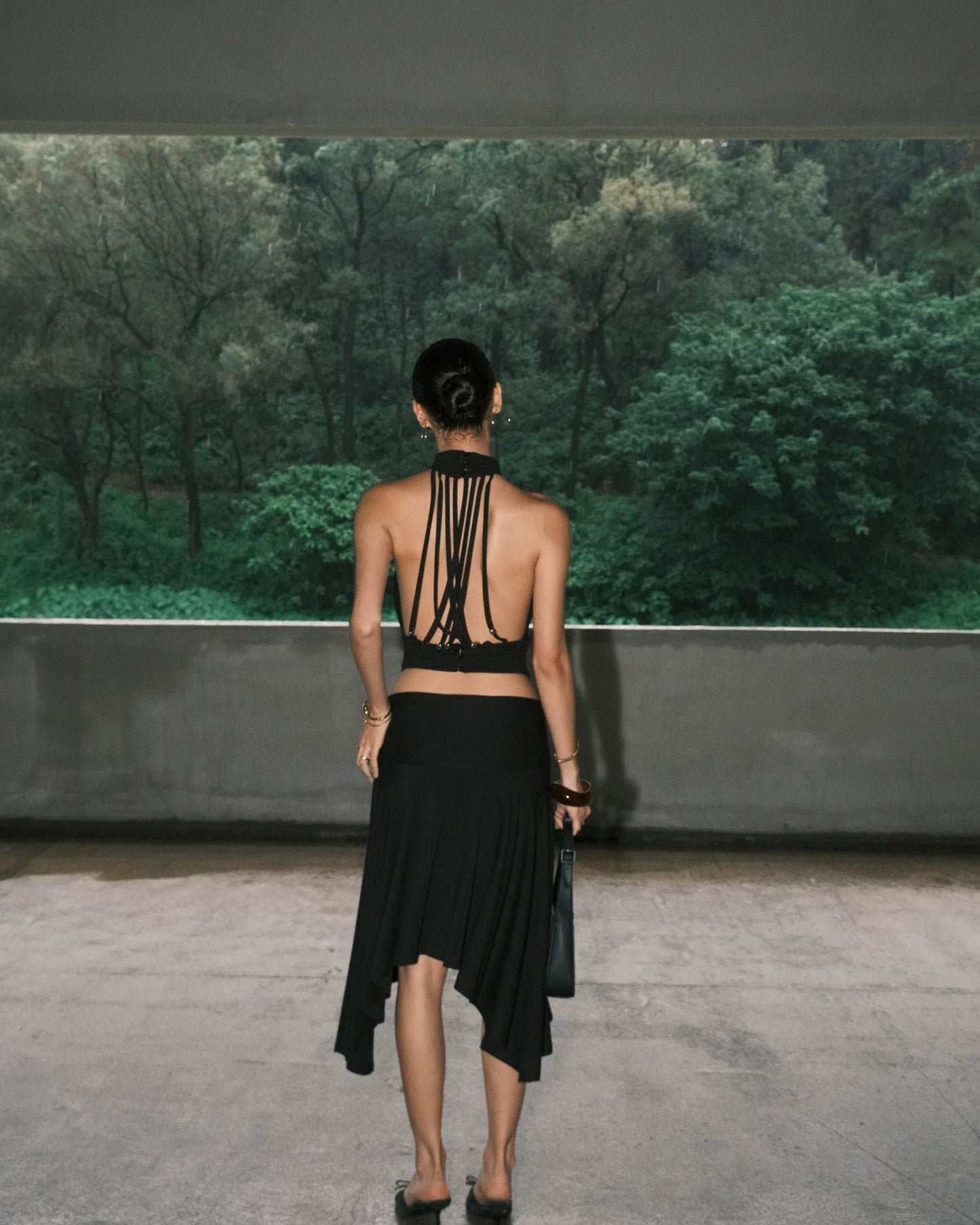 Elle | Selena Asymmetrical Midi Skirt