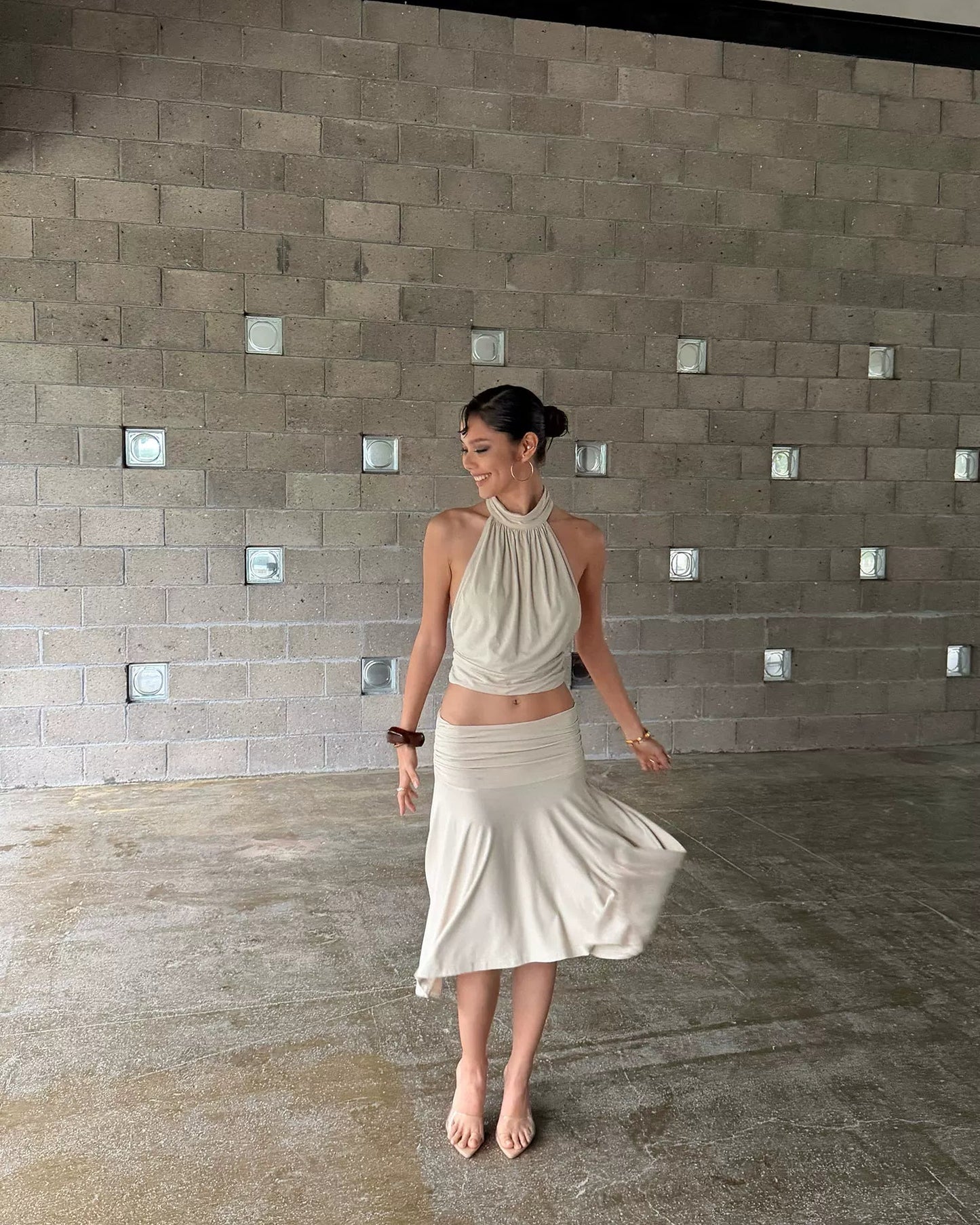 Elle | Selena Asymmetrical Midi Skirt
