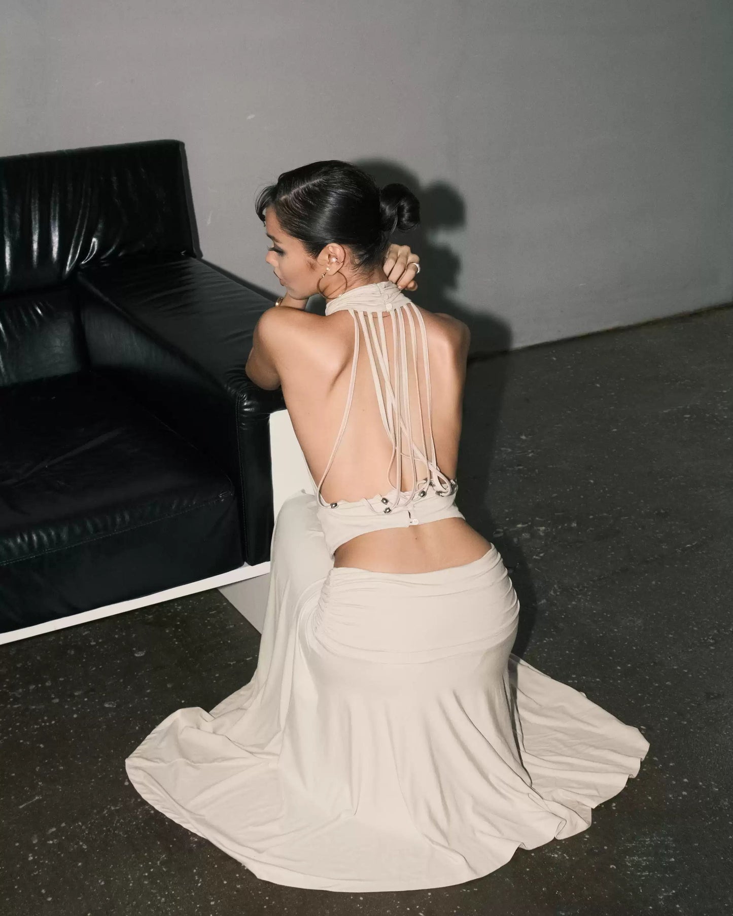 Elle | Selena Asymmetrical Midi Skirt