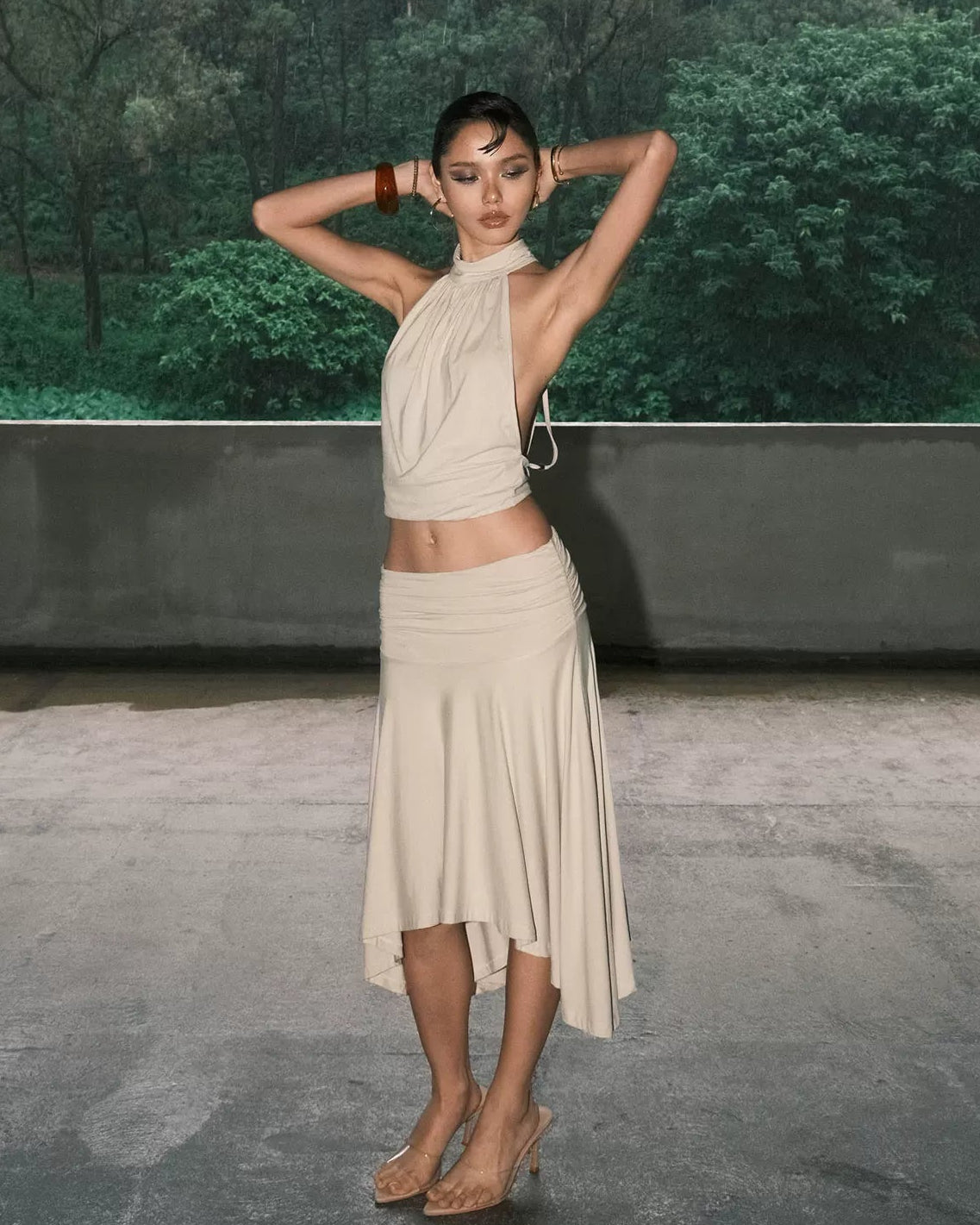 Elle | Selena Asymmetrical Midi Skirt