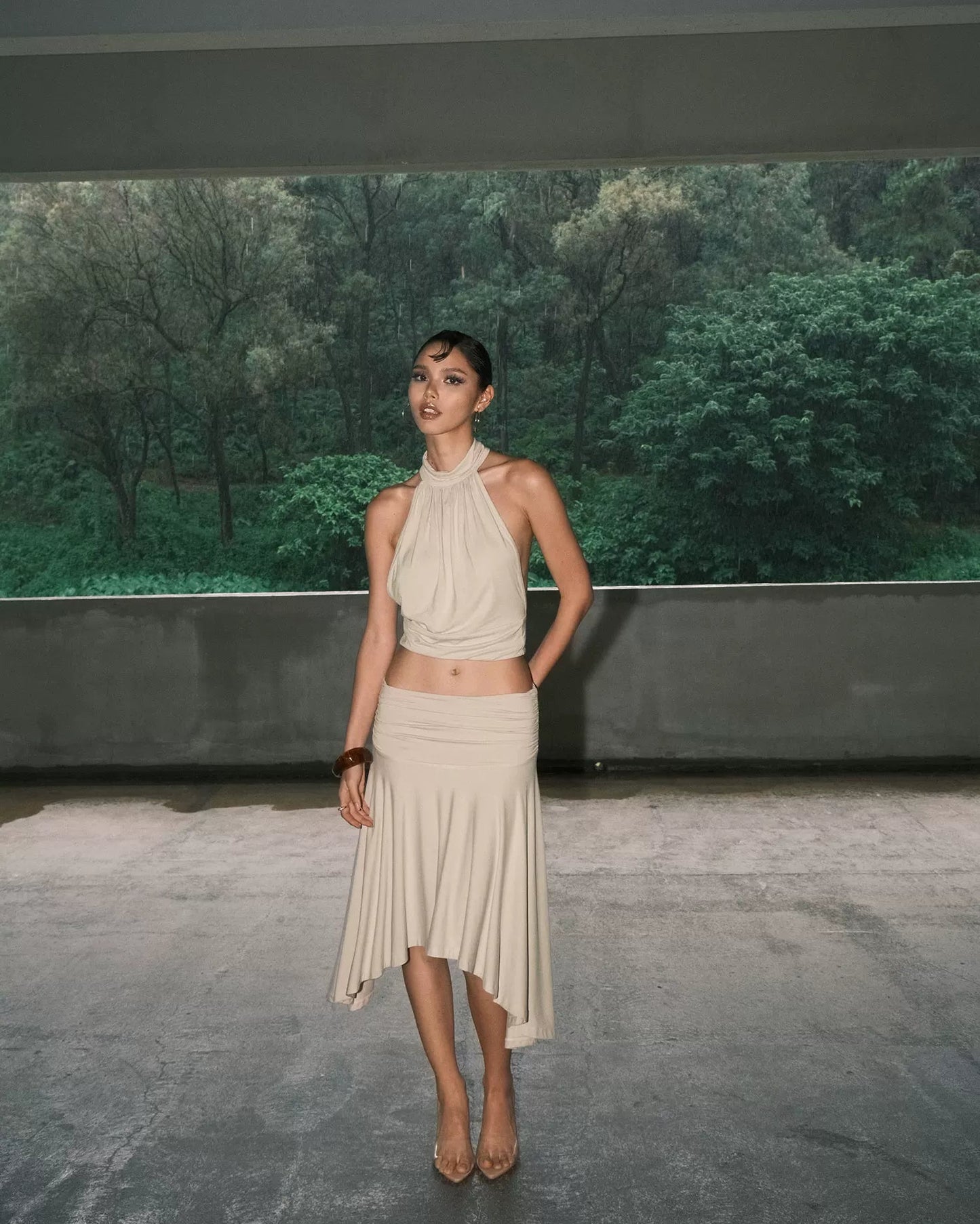Elle | Selena Asymmetrical Midi Skirt