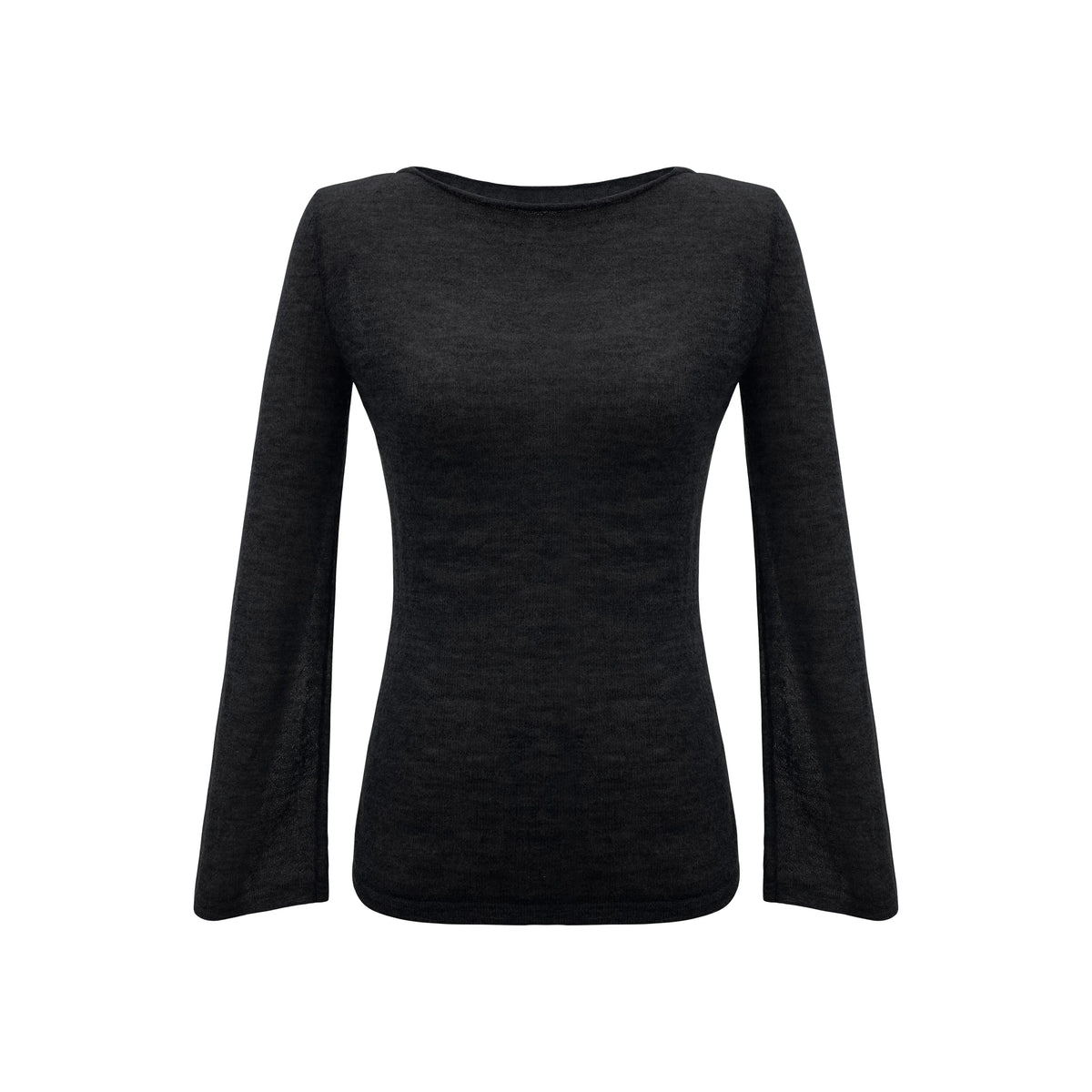 Sheer Mohair Bell Sleeve Knit Top