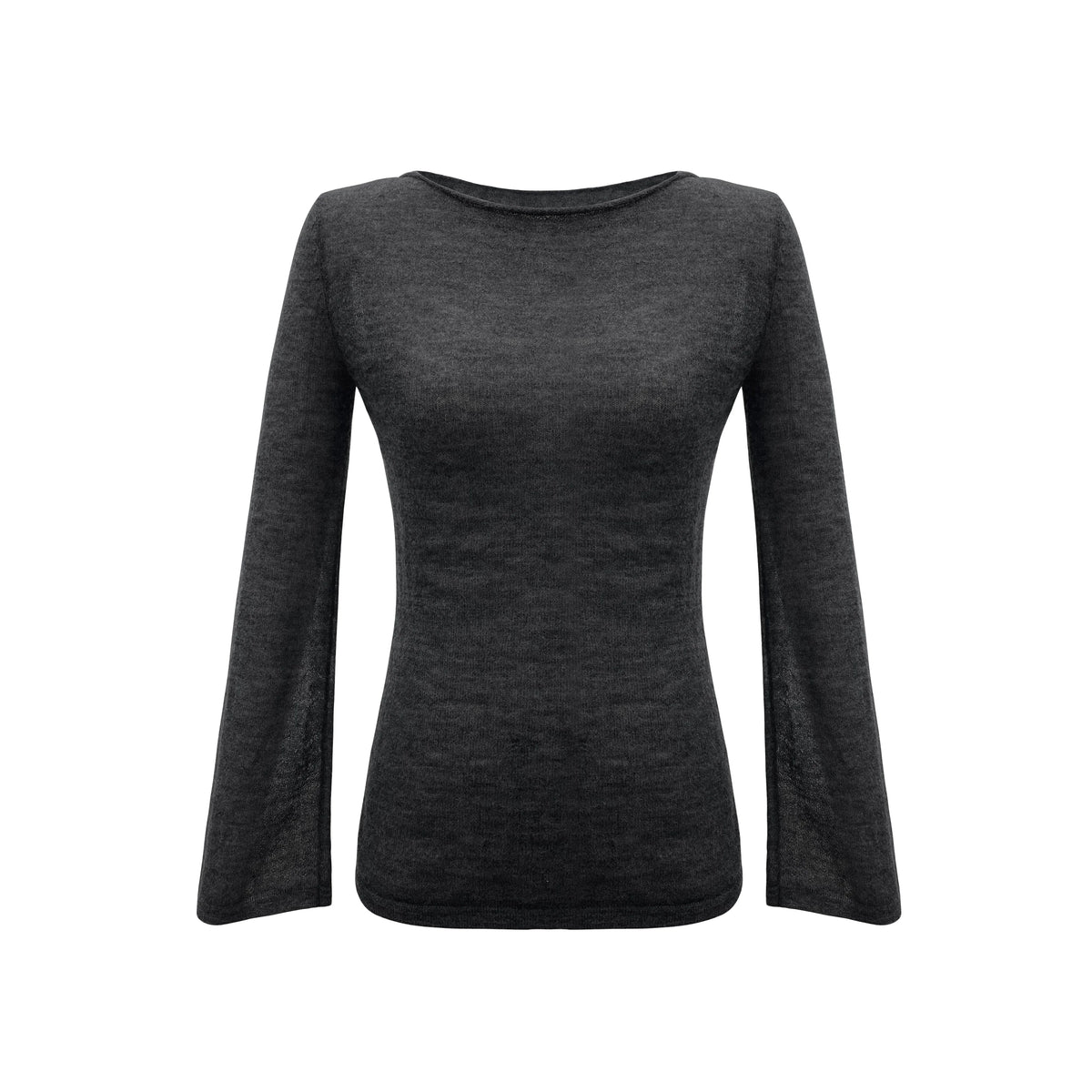 Sheer Mohair Bell Sleeve Knit Top