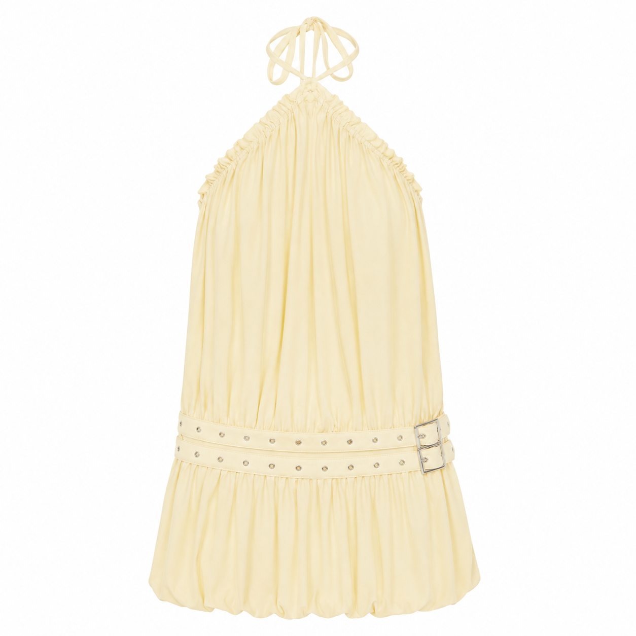 NO INFO | Siena Bubble Halter Mini Dress