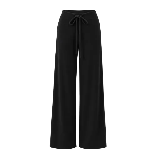 Soft Drawstring Wide-Leg Pants