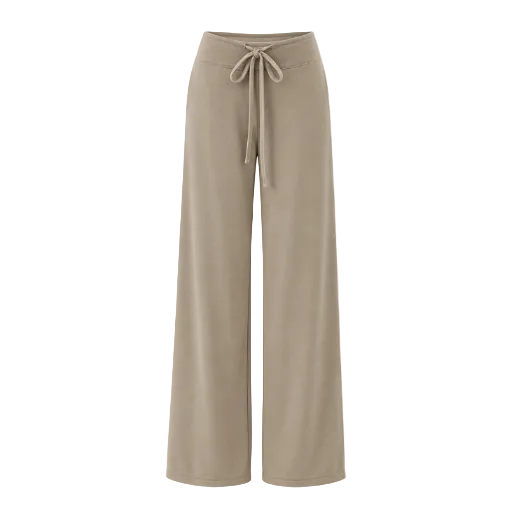 Soft Drawstring Wide-Leg Pants