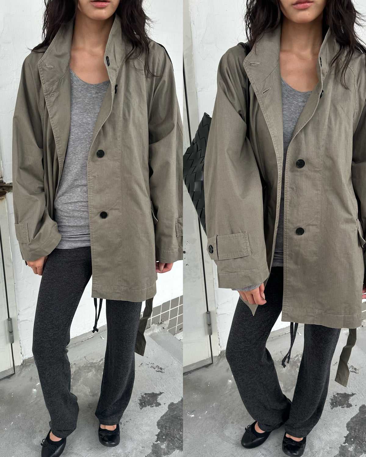 Soft Layer V-Neck Tencel Wool Long Sleeve Top