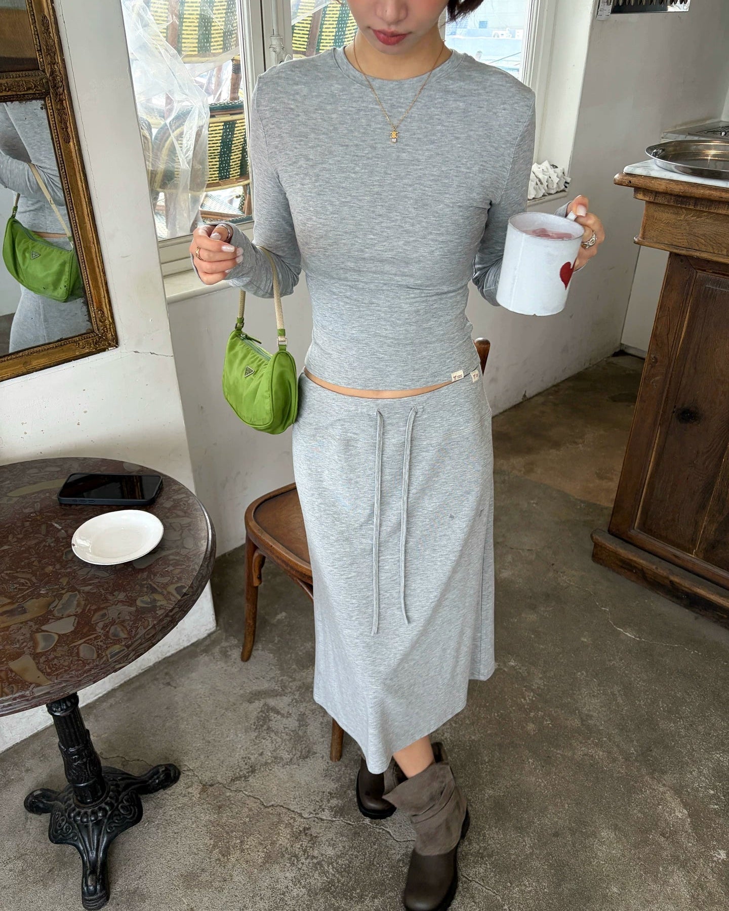 Ran | Soft Lyocell Modal Long Sleeve & Midi Skirt Set