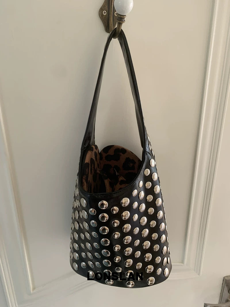 Studded Dot Hobo Bag