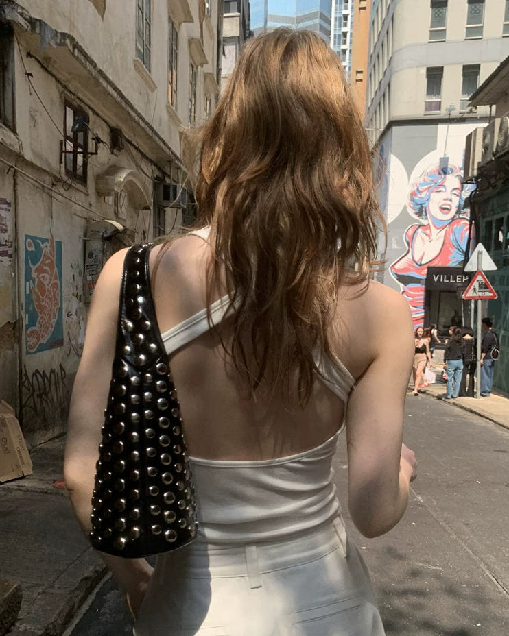 Studded Dot Hobo Bag
