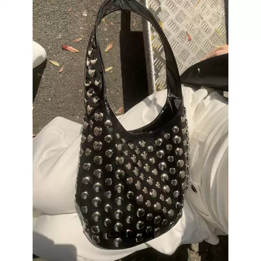Studded Dot Hobo Bag