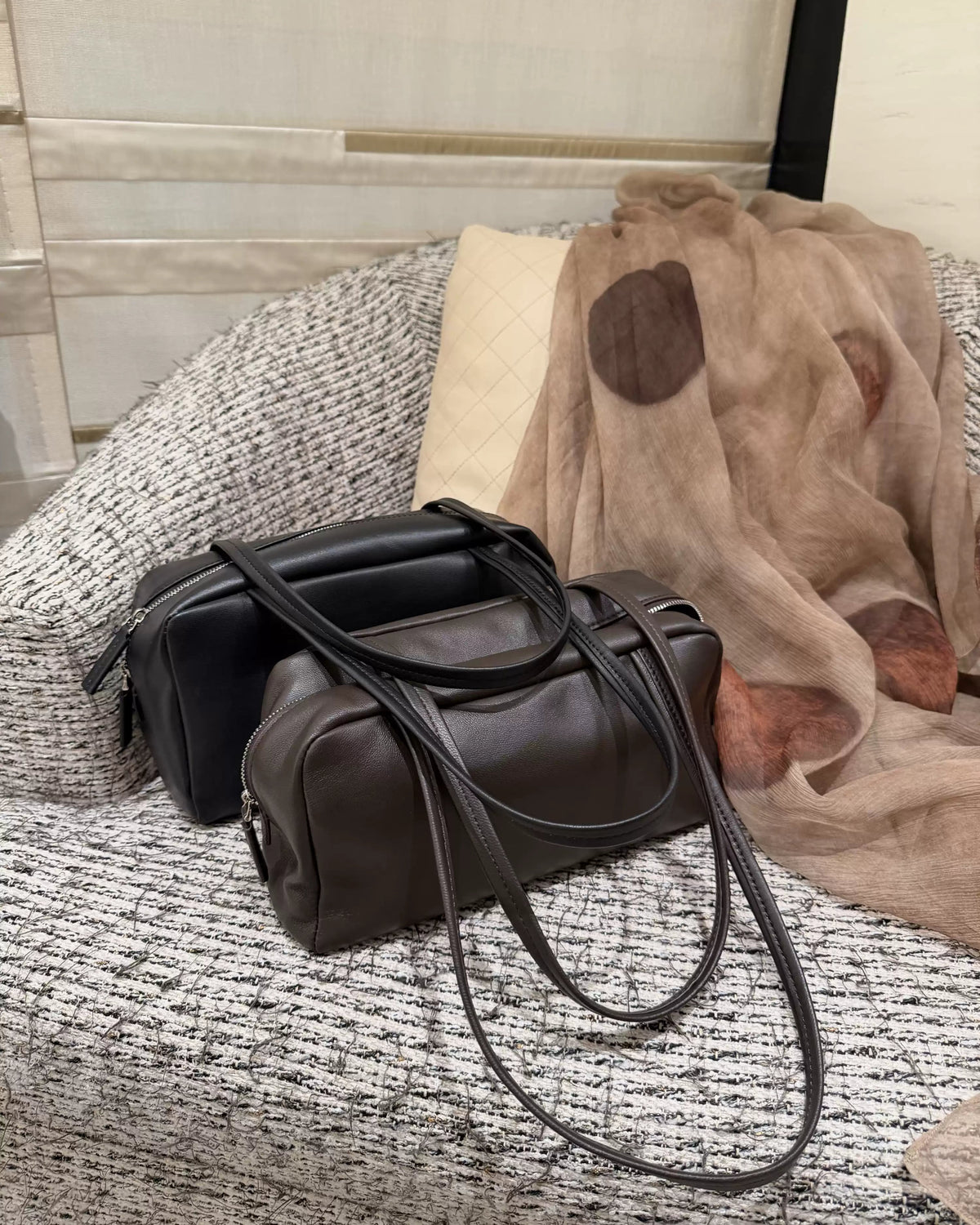 Astra Genuine Lambskin Leather Bowling Bag
