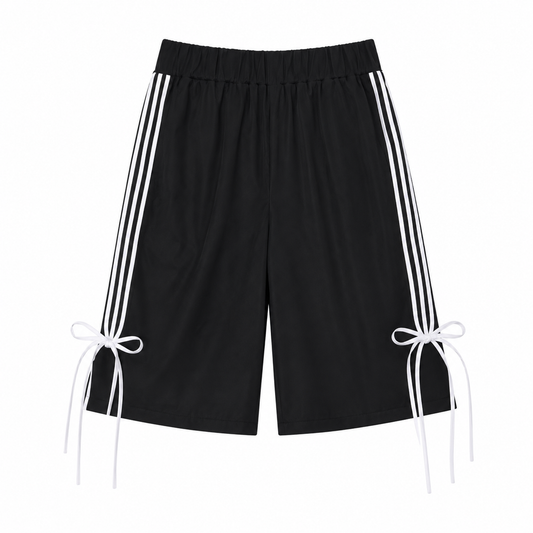 Elle ｜Triple-Stripe Bow Capri Pants