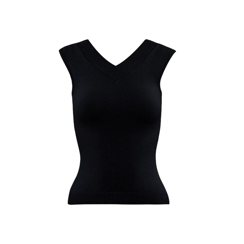 V-Neck Knit Vest Top