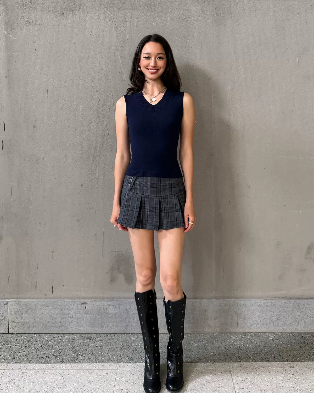 V-Neck Knit Vest Top