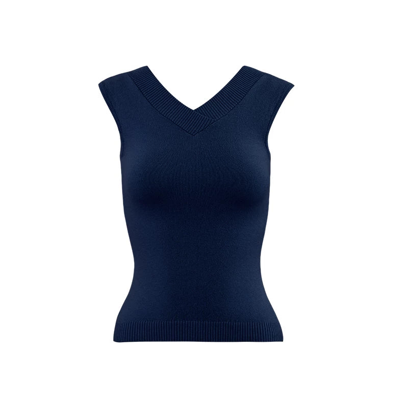 V-Neck Knit Vest Top