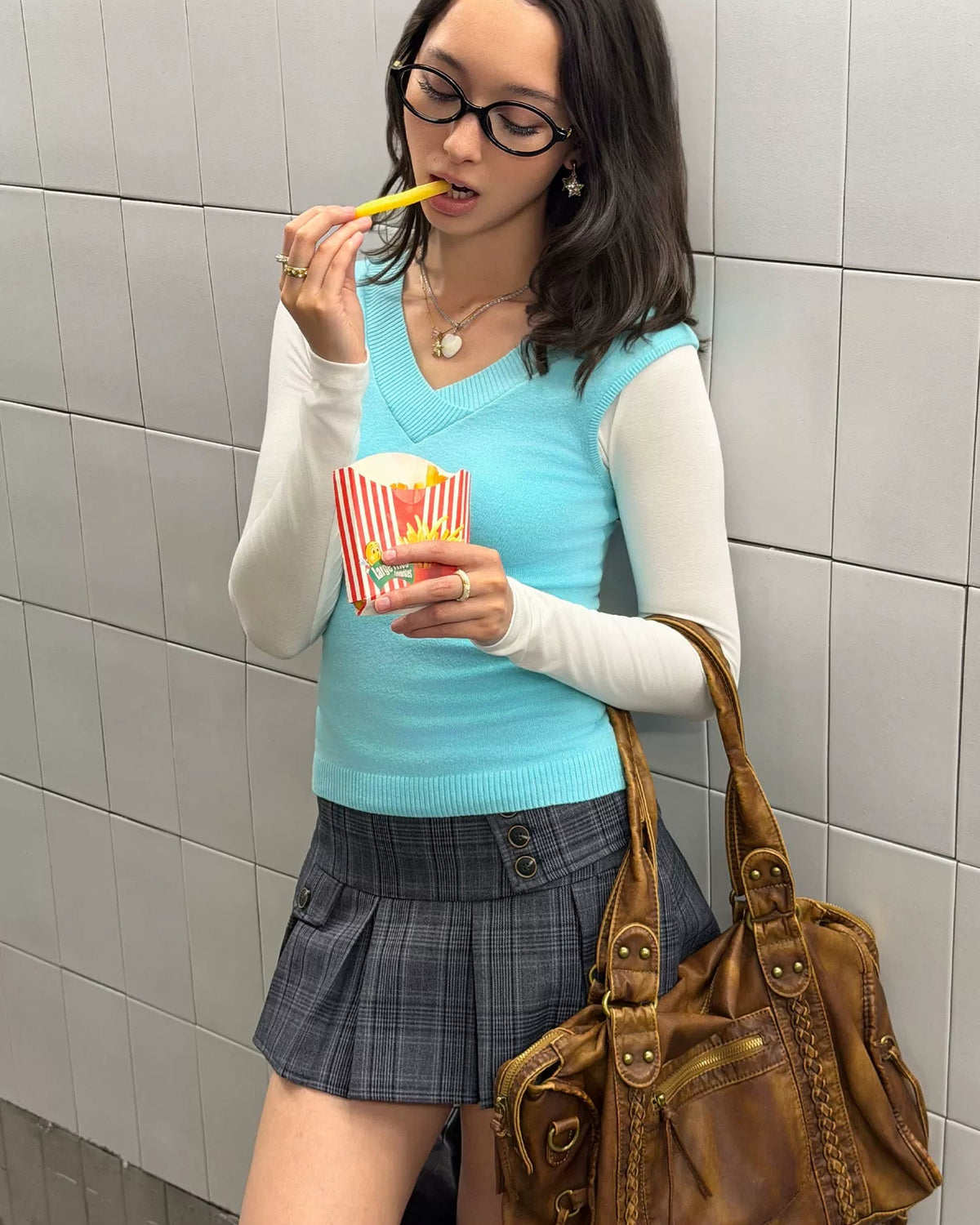 V-Neck Knit Vest Top