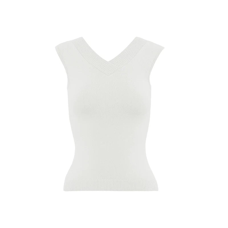 V-Neck Knit Vest Top