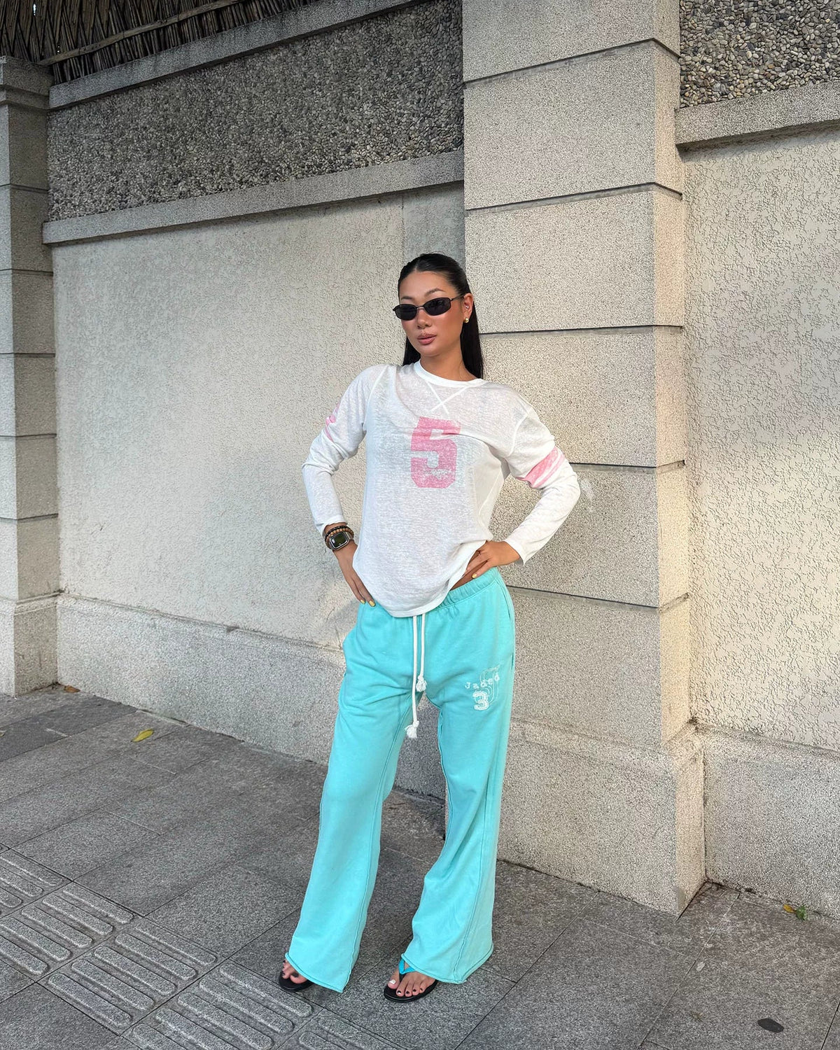 Varsity 5 Sheer Long Sleeve Tee