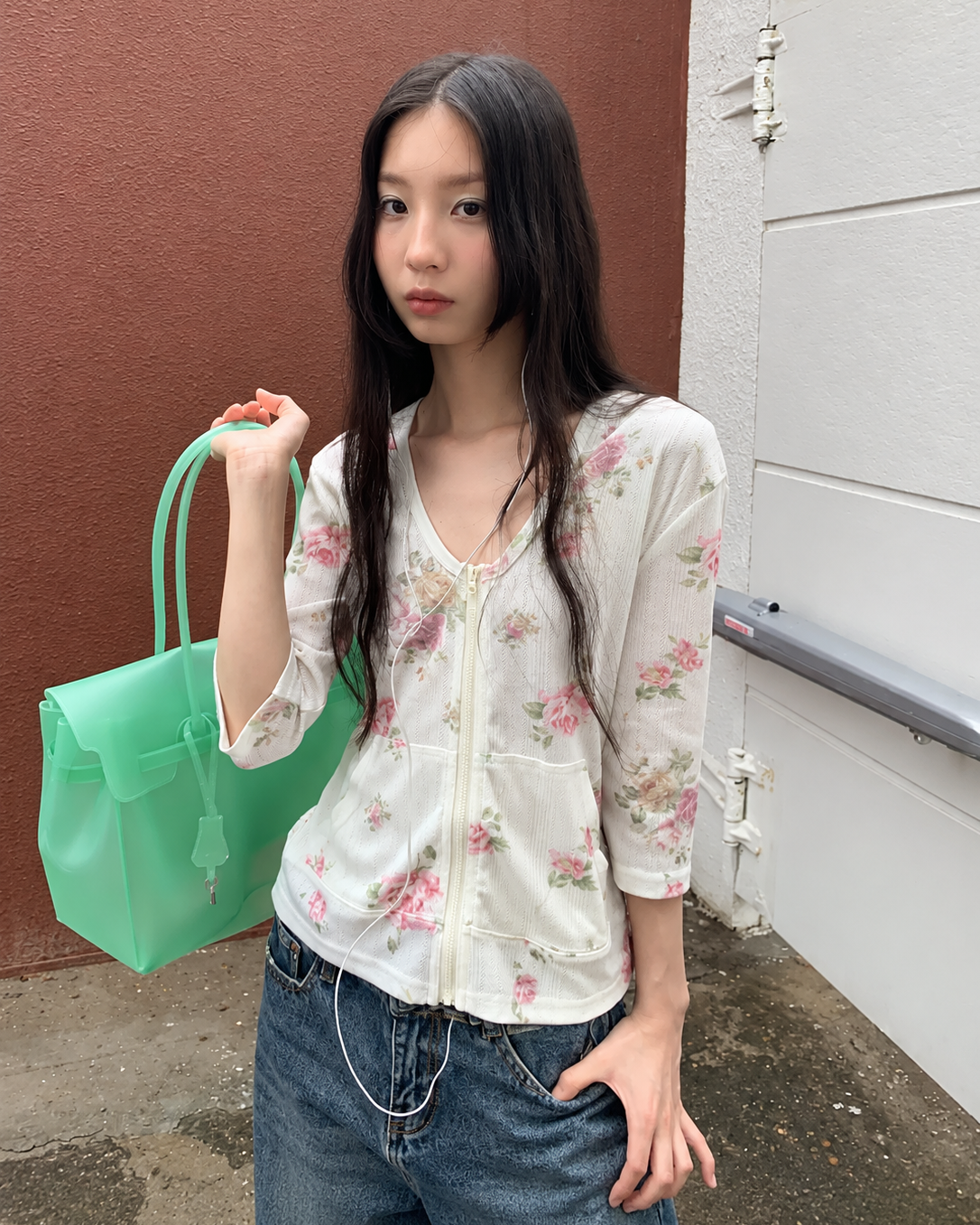 Vintage Floral Lightweight Hooded Cardigan