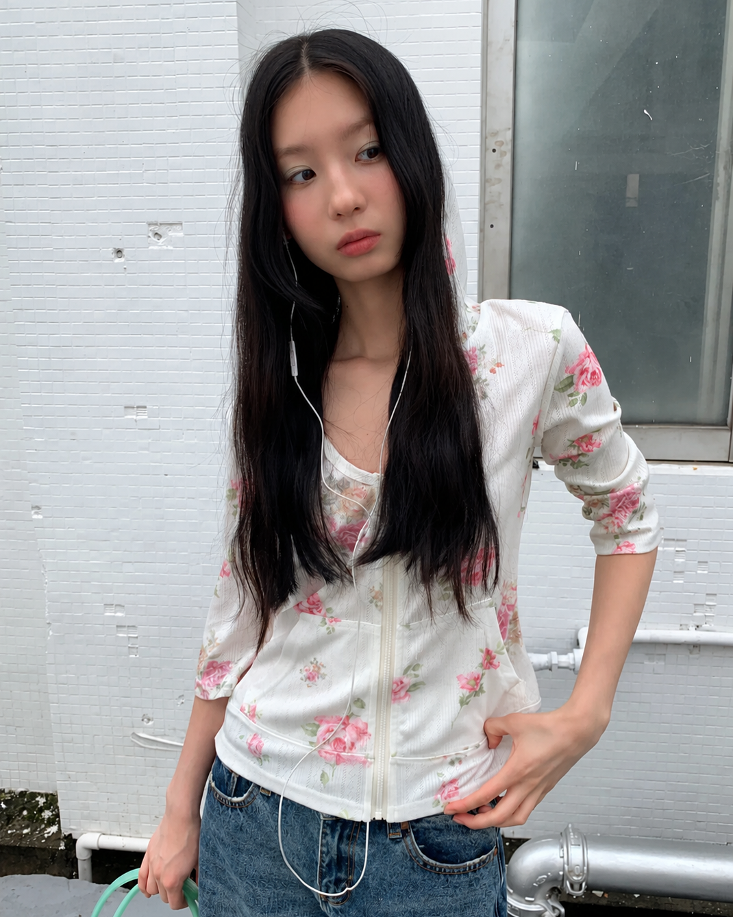 Vintage Floral Lightweight Hooded Cardigan