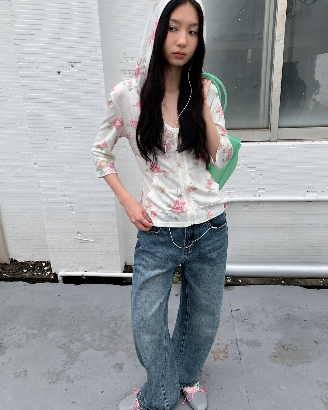 Vintage Floral Lightweight Hooded Cardigan