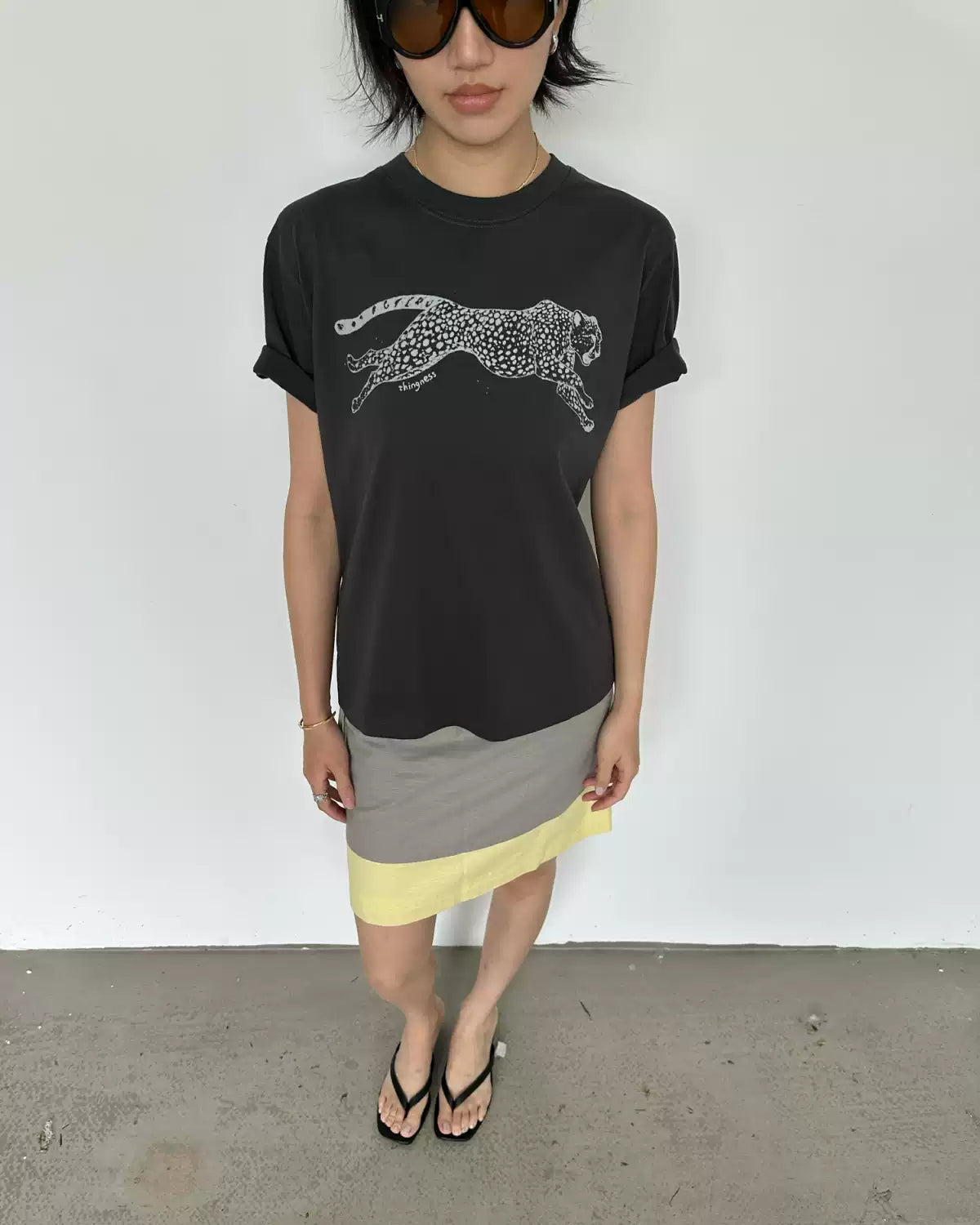 Elle | Vintage Leopard Graphic Cotton T-Shirt